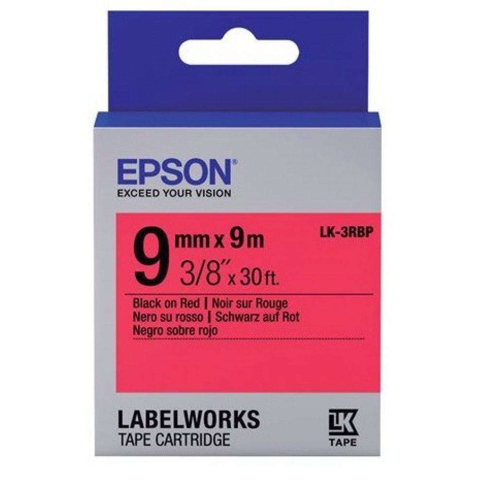 Картридж зі стрічкою Epson LK3RBP принтерів LW-300/LW-400/LW-400VP/LW-600P/LW-700/LW-Z710/LW-900P/LW-1000P/LW-Z5000BE Pastel Blk/Red 9mm/9m