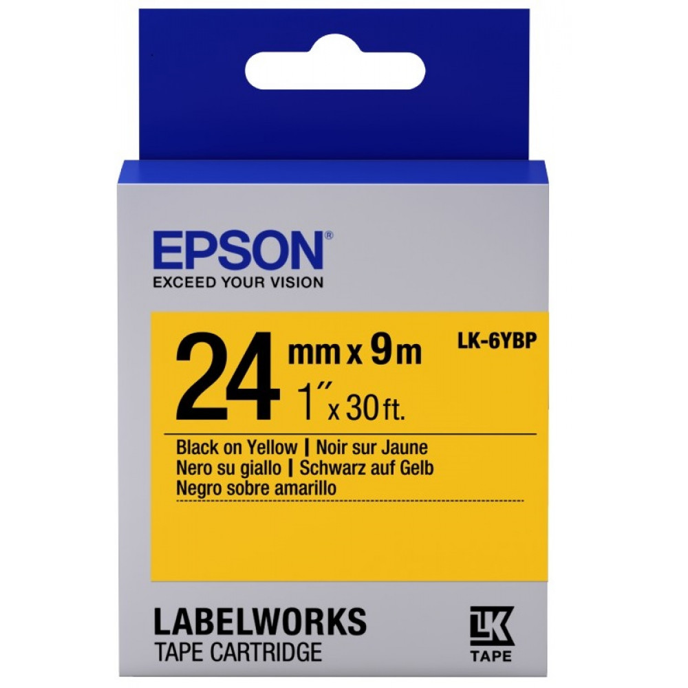 Картридж зі стрічкою Epson LK6YBP принтерів LW-600P/LW-700/LW-Z710/LW-900P/LW-1000P/LW-Z5000BE Pastel Blk/Yell 24mm/9m