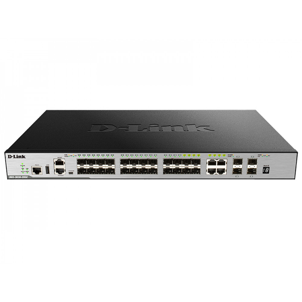 Комутатор D-Link DGS-3630-28SC 20xSFP, 4xSFP/GE, 4xSFP+, L3