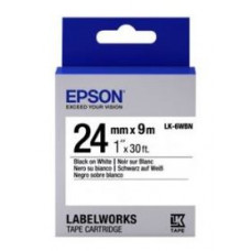 Картридж зі стрічкою Epson LK6WBN принтерів LW-600P/LW-700/LW-Z710/LW-900P/LW-1000P/LW-Z5000BE Std Blk/Wht 24mm/9m