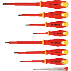 Викрутки TOPEX набір 8шт, діелектричні, тестер напруги, SL,PH, сталь CrV