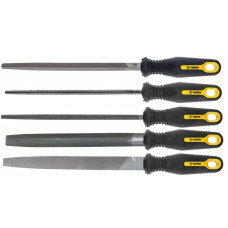 Напилки по металу TOPEX, набір 5шт, рукоятка двокомпонентна, 200мм