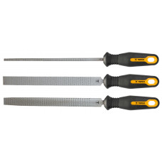 Рашпилі по дереву TOPEX, набір 3шт, рукоятка двокомпонентна, 200мм