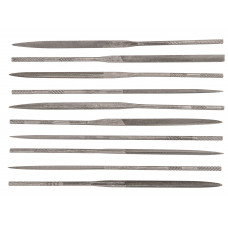 Надфілі по металу TOPEX, набір 10шт, алмазні, діаметр 3мм, рукоятка метал, 140мм