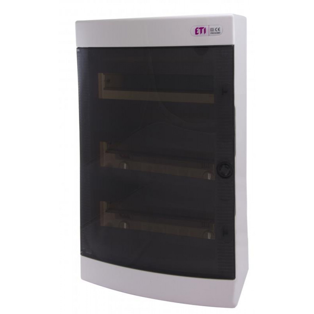 Щит зовнішній розподільчий ETI, ECT 36PT (36 модулів, прозорі дверцята)