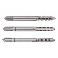 Мітчики TOPEX, 3шт, М4, крок різьблення 0.75мм, 44мм, вольфрамова сталь, футляр Мітчики TOPEX, 3шт, М4, крок різьблення 0.75мм, 44мм, вольфрамова сталь, футляр