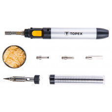 Паяльник газовий TOPEX 400°C паливо 12мл 4 насадки Паяльник газовий TOPEX 400°C паливо 12мл 4 насадки