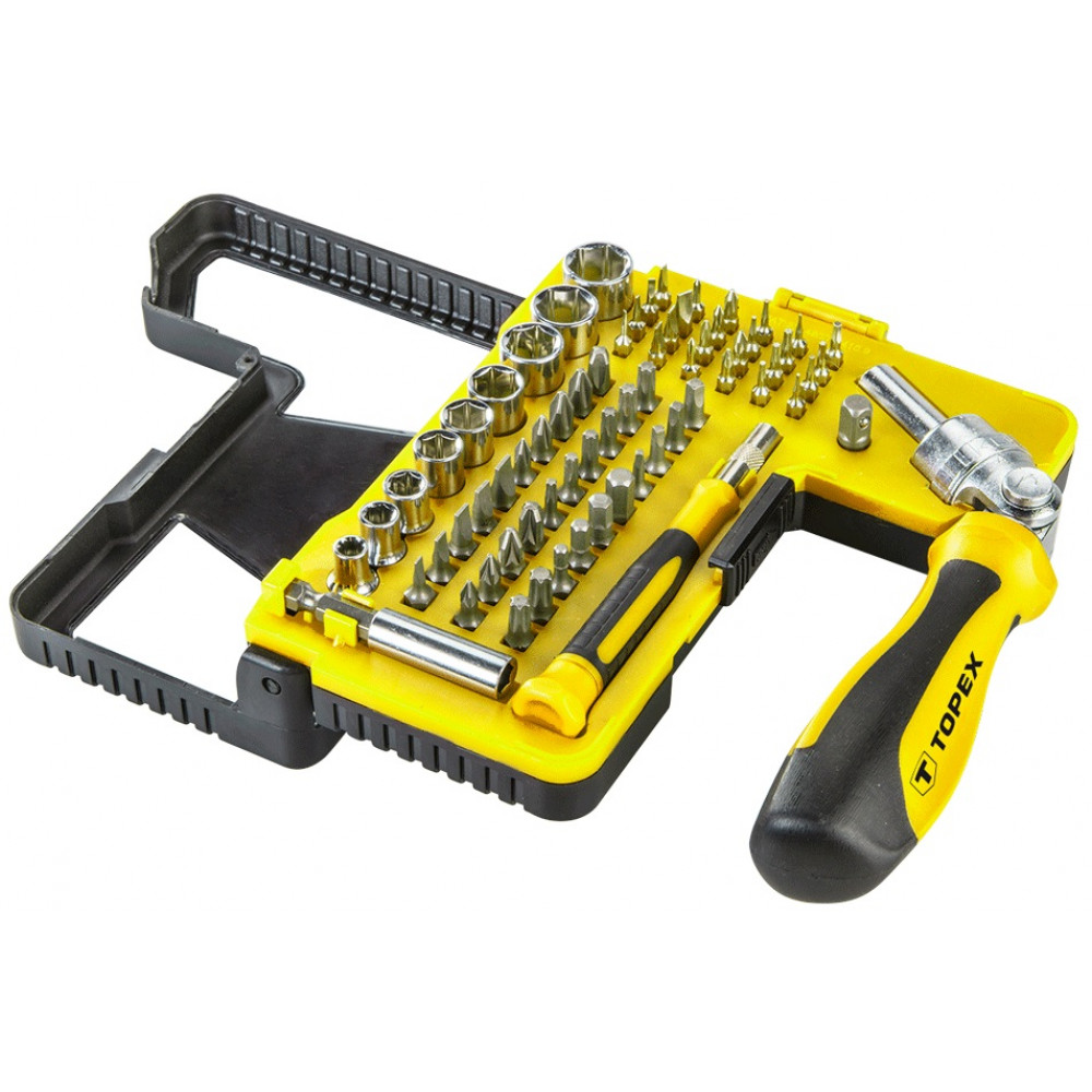Біти TOPEX, набір 68шт, бітотримач, 1/4
