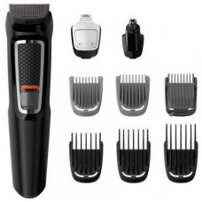 Тример Philips Series 3000, для бороди, вусів, носа та голови, акум., роторний мотор, насадок-5, сталь, чорний