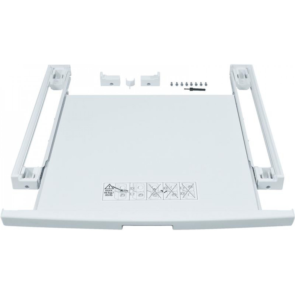 Комплект монтажний Siemens для з'єднання пральної машини з сушильною машиною, висувна полиця, білий