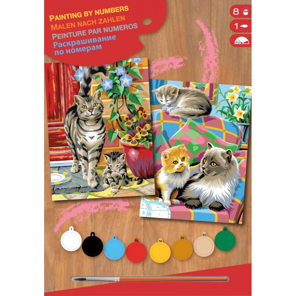 Набір для творчості Sequin Art Painting by numbers Junior-pairs Коти 23*30см, 2од.