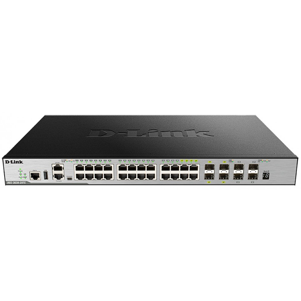 Комутатор D-Link DGS-3630-28TC 20xGE, 4xGE/SFP, 4xSFP+, L3