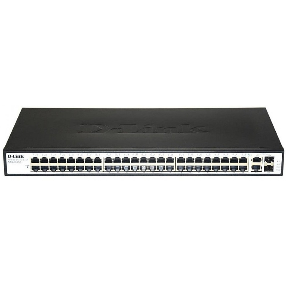 Комутатор D-Link DES-1050G 48xFE, 2xSFP/GE, Некерований