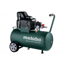 Компресор повітряний Metabo Basic 250-50 W OF безолійний, 1500Вт, 50л, 120л/хв, 8бар