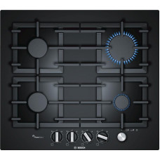 Варильна поверхня Bosch газова на склі, 60см, чавун, чорний Варильна поверхня Bosch газова на склі, 60см, чавун, чорний
