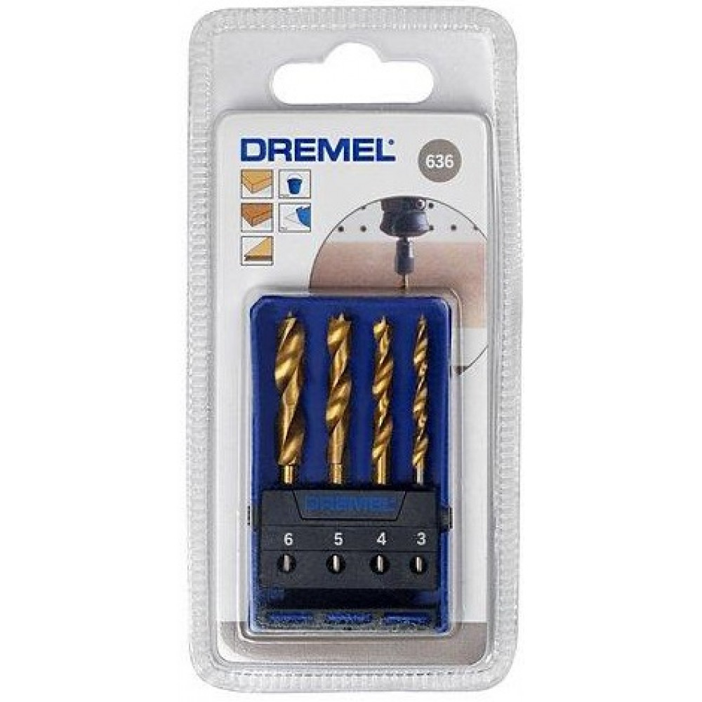 Свердло по дереву Dremel, набір 4шт
