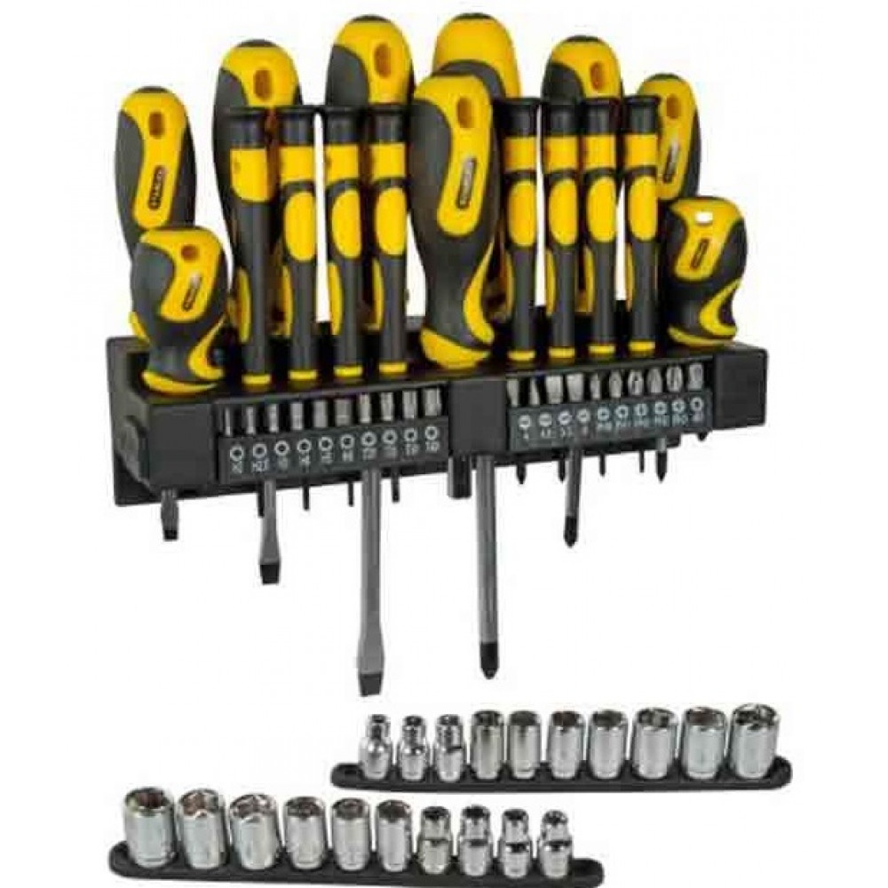 Викрутки Stanley набір 57шт, 20 біт, SL,PH,Torx,H, 20 торцевих головок