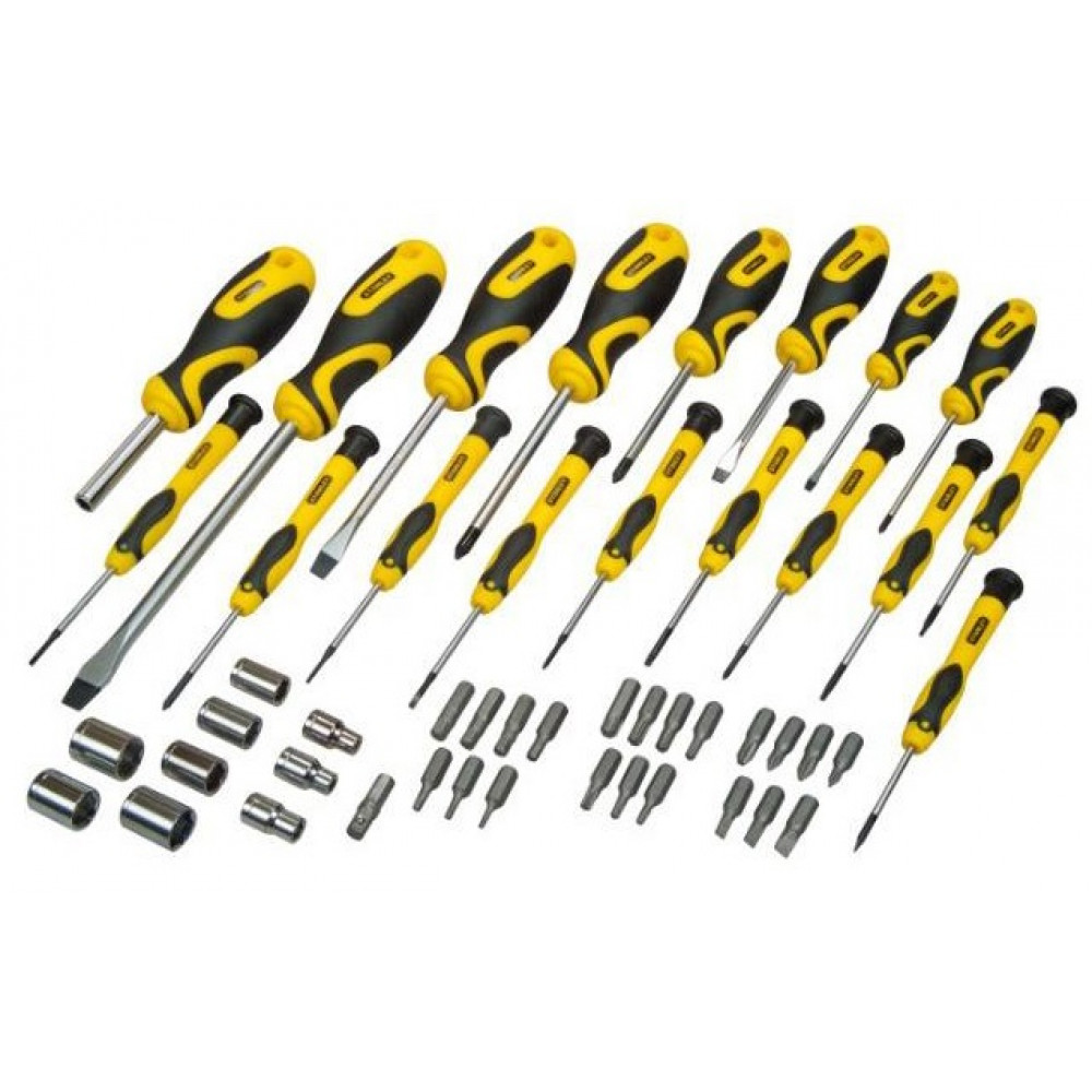 Викрутки Stanley набір 49шт, 21 біта, SL,PH,Torx,H, 9 торцевих головок, кейс