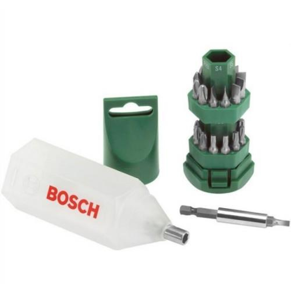 Біти Bosch Professional магнітний бітотримач, SL,PH,PZ,H,T, 25мм, набір 24шт