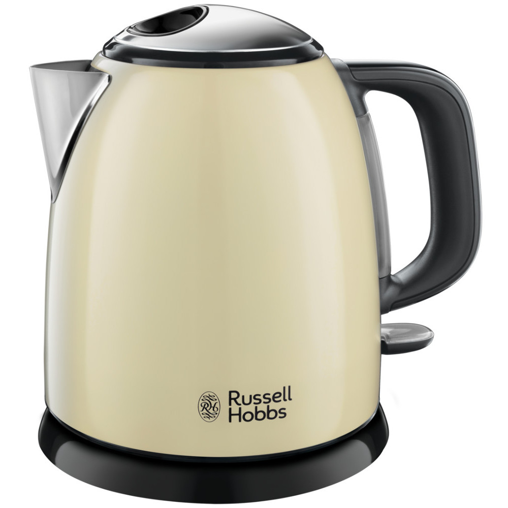 Електрочайник Russell Hobbs Colours Plus Mini 1л, метал, бежево-чорний