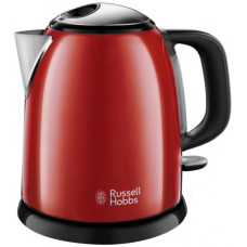 Електрочайник Russell Hobbs Colours Plus Mini 1л, метал, червоно-чорний