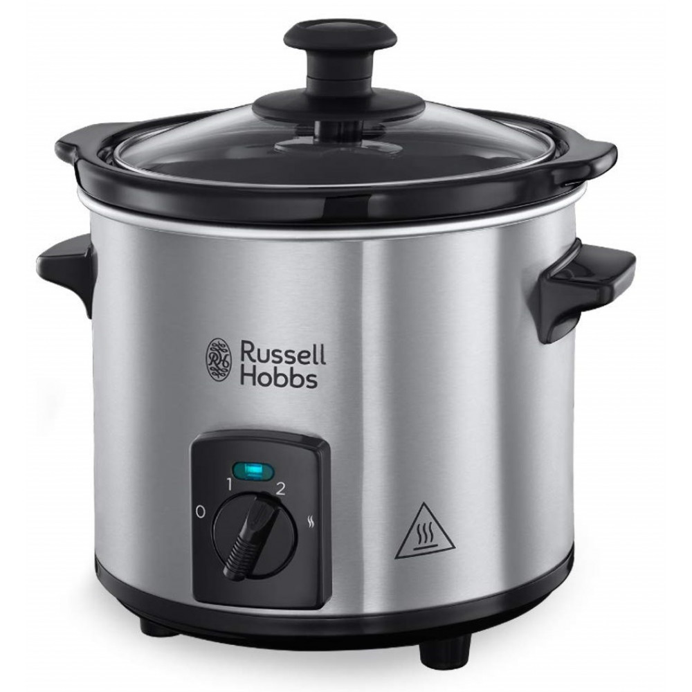 Повільноварка Russell Hobbs CompactHome, 145Вт, чаша-2л, механічне керув., знімна кришка, нерж. сталь, сірий
