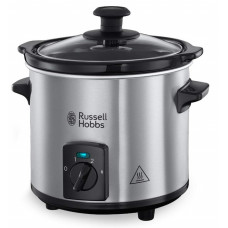 Повільноварка Russell Hobbs CompactHome, 145Вт, чаша-2л, механічне керув., знімна кришка, нерж. сталь, сірий
