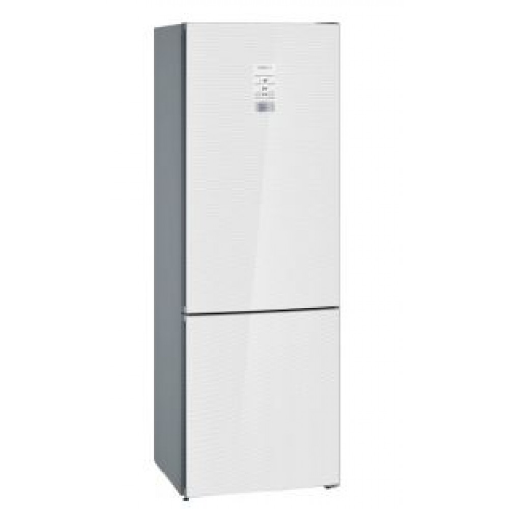 Холодильник Siemens з нижн. мороз., 203x70x67, xолод.відд.-330л, мороз.відд.-105л, 2дв., А++, NF, дисплей, білий