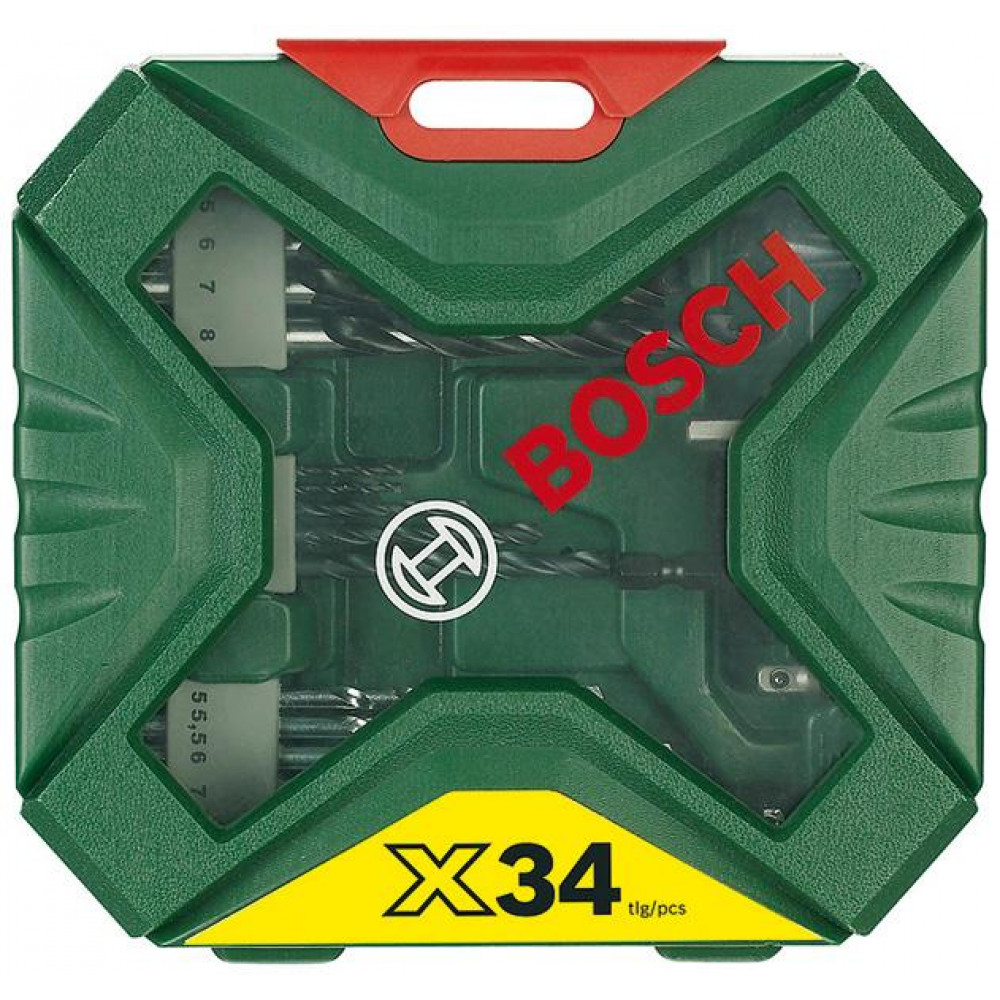 Набір свердел та біт Bosch Professional X-Line, кейс, 34шт