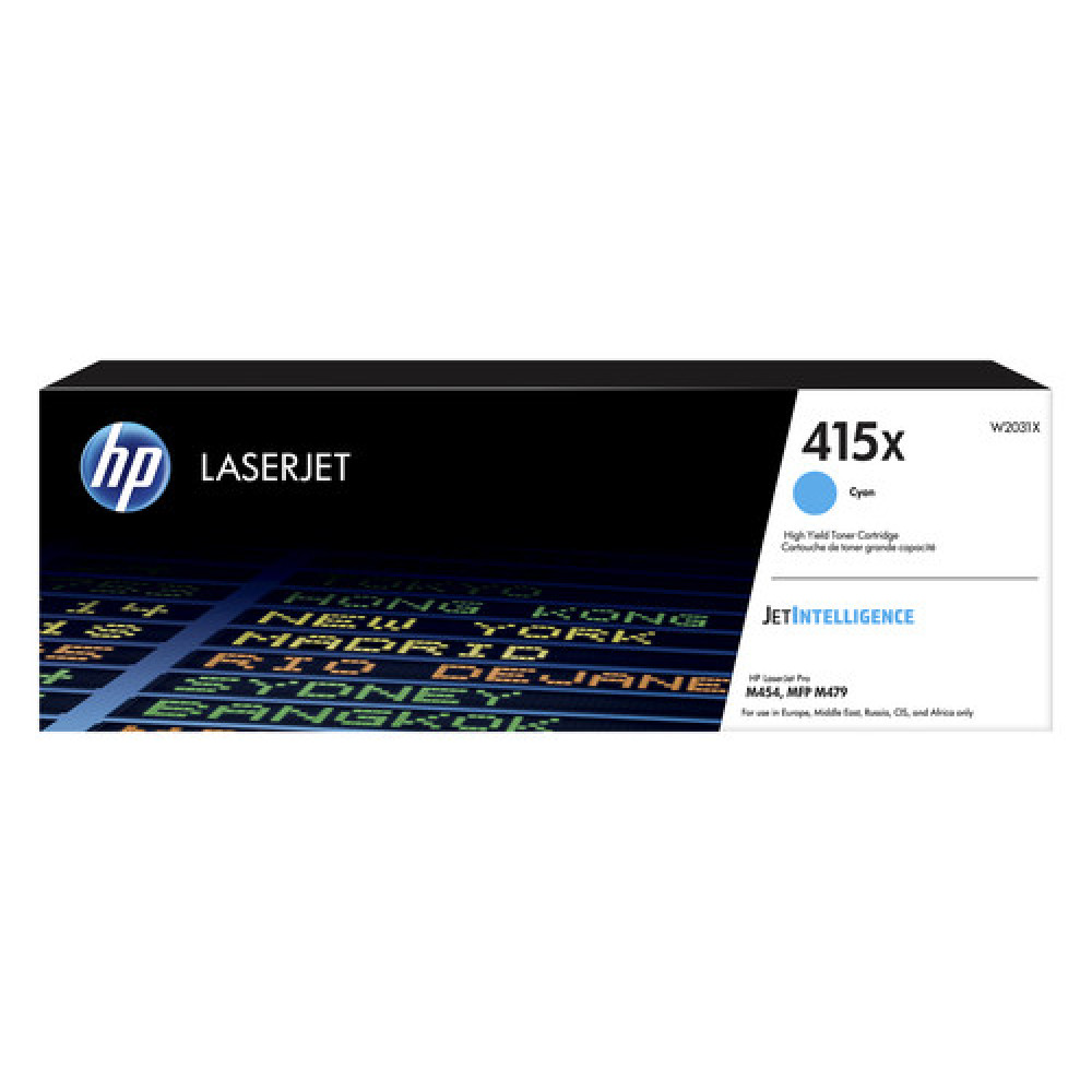Картридж HP 415X CLJ Pro M414/454/479, Enterprise M455/M480 Cyan (6000стор)