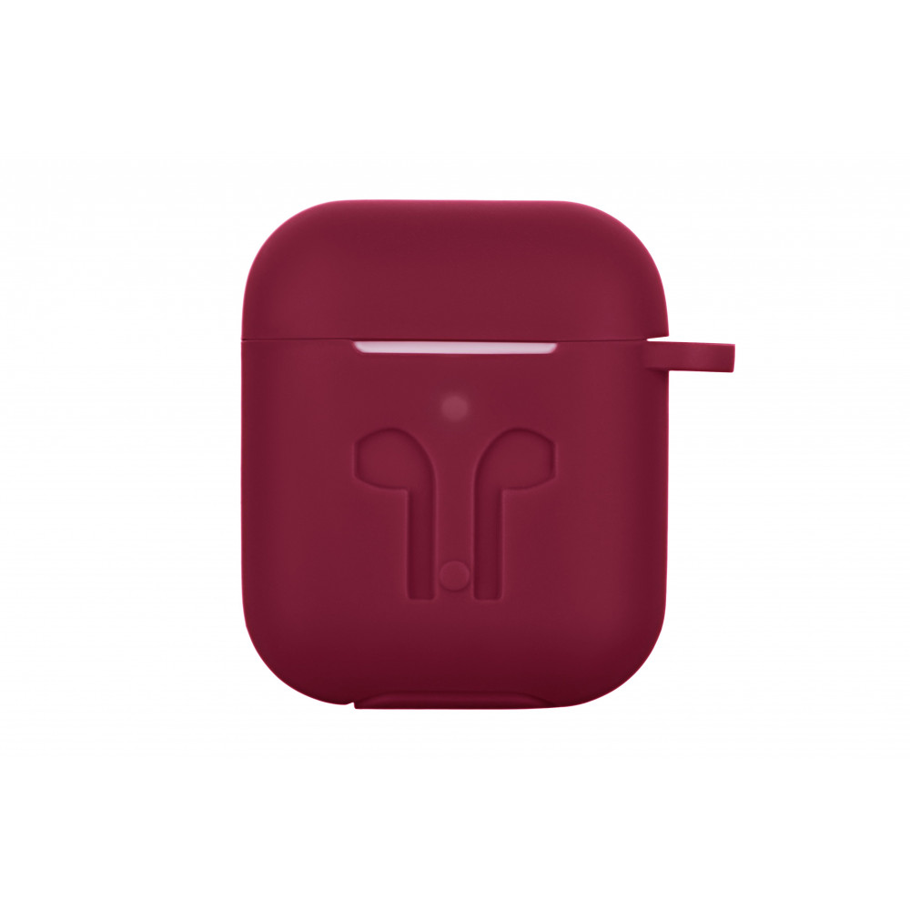 Чохол 2Е для AirPods (Gen 1-2, 2016-2019), Pure Color Silicone Imprint (3.0mm), бордовий