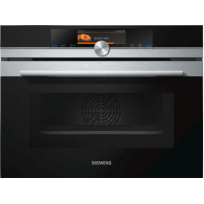 Духова шафа Siemens електрична компактна, 45л, A, дисплей, конвекція, піроліз, ф-ція мікрохвиль, нерж Духова шафа Siemens електрична компактна, 45л, A, дисплей, конвекція, піроліз, ф-ція мікрохвиль, нерж