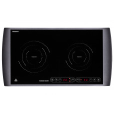 Плитка настільна Ardesto індукційна, конфорок - 2 на 1.3кВт + 1.6кВт горизонт., керування - сенсорне, таймер, чорний