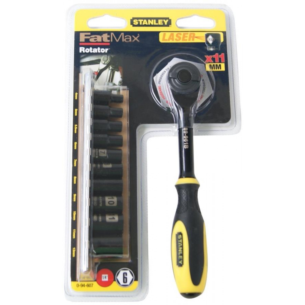 Набір торцевих головок Stanley Rotator, 1/4