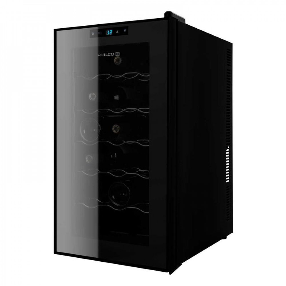 Холодильник Philco для вина,  64х34.5х52, холод.відд.-47л, зон - 1, бут-18, диспл, підсвітка, чорний