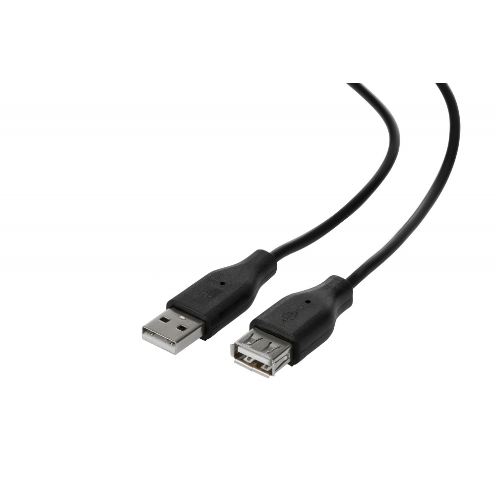 Кабель USB-A > USB-AF заряджання/синхронізації 2E 1.8м, чорний