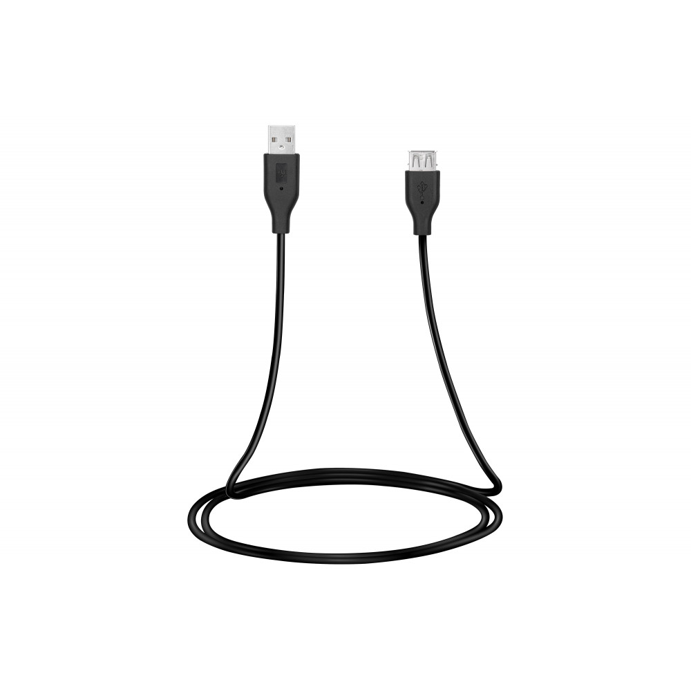 Кабель USB-A > USB-AF заряджання/синхронізації 2E 1.8м, чорний