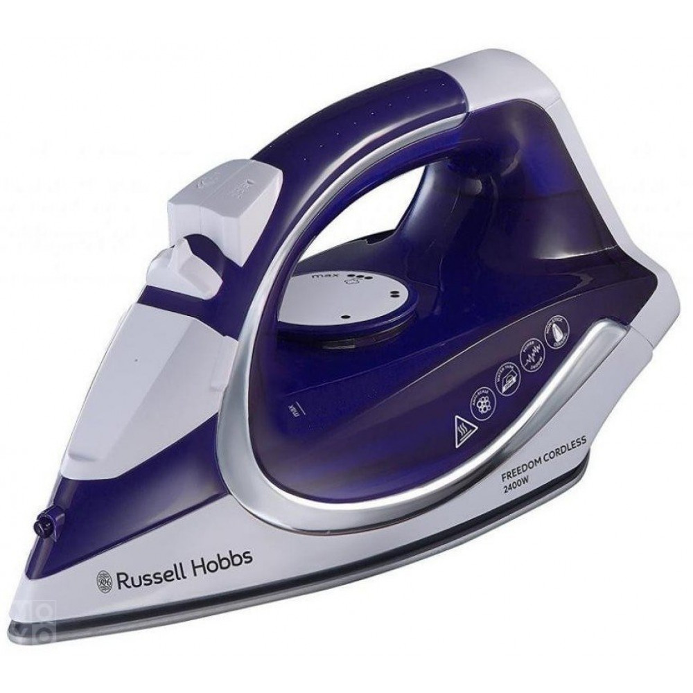 Праска Russell Hobbs безпровідна Supreme Steam Cordless, 2400Вт, 300мл, паровий удар -40гр, постійна пара - 135гр, база для заряджання, автовимкнення, керам. підошва, біло-синій