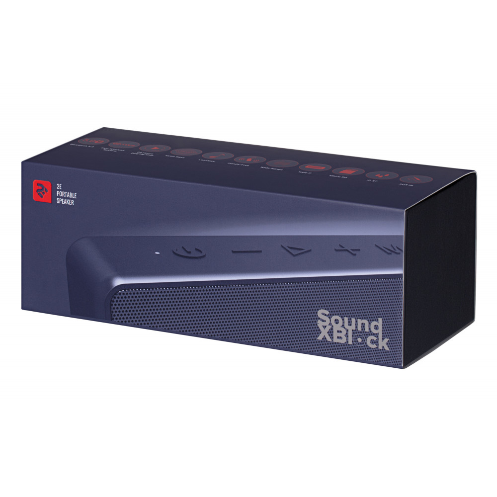 Акустична система 2E SoundXBlock TWS, MP3, Wireless, Waterproof Blue