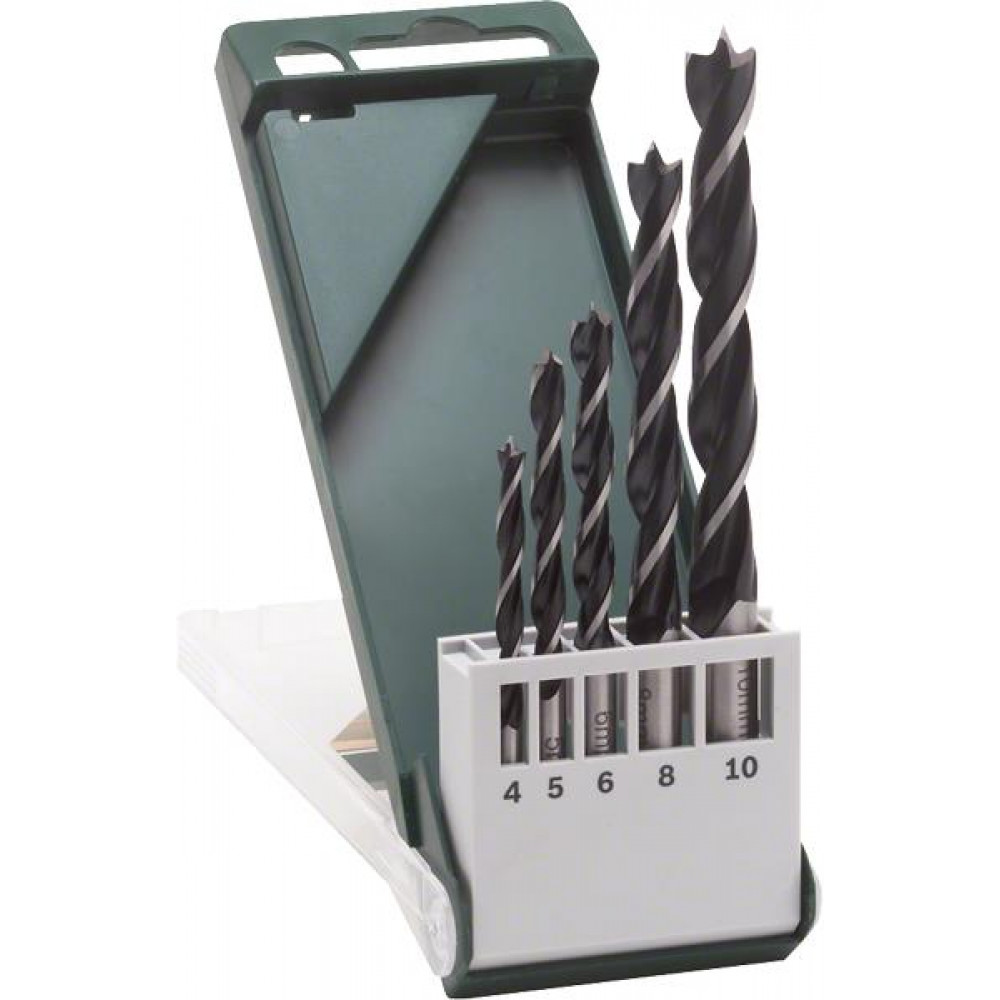 Набір свердел по дереву Bosch, 5шт, 4-10мм, кейс