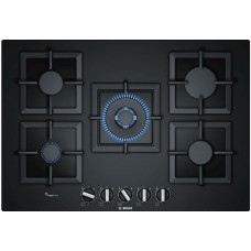Варильна поверхня Bosch газова на склі, 75см, чавун, чорний Варильна поверхня Bosch газова на склі, 75см, чавун, чорний