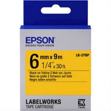 Картридж зі стрічкою Epson LK2YBP принтерів LW-300/LW-400/LW-400VP/LW-600P/LW-700/LW-Z710/LW-900P/LW-1000P/LW-Z5000BE Pastel Blk/Yell 6mm/9m