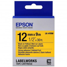 Картридж зі стрічкою Epson LK4YBW9 принтерів LW-300/LW-400/LW-400VP/LW-600P/LW-700/LW-Z710/LW-900P/LW-1000P/LW-Z5000BE Strng adh Blk/Yell 12mm/9m