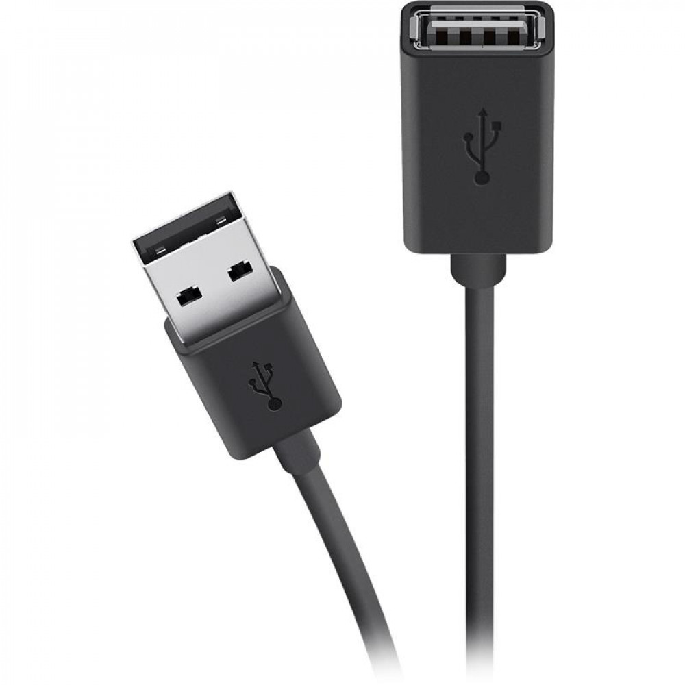 Кабель USB-A > USB-AF заряджання/синхронізації Belkin 4.8м, чорний