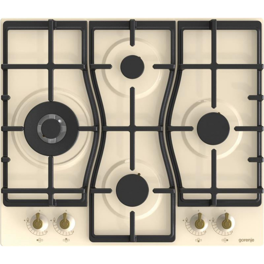 Варильна поверхня Gorenje газова, 60см, чавун, бежевий