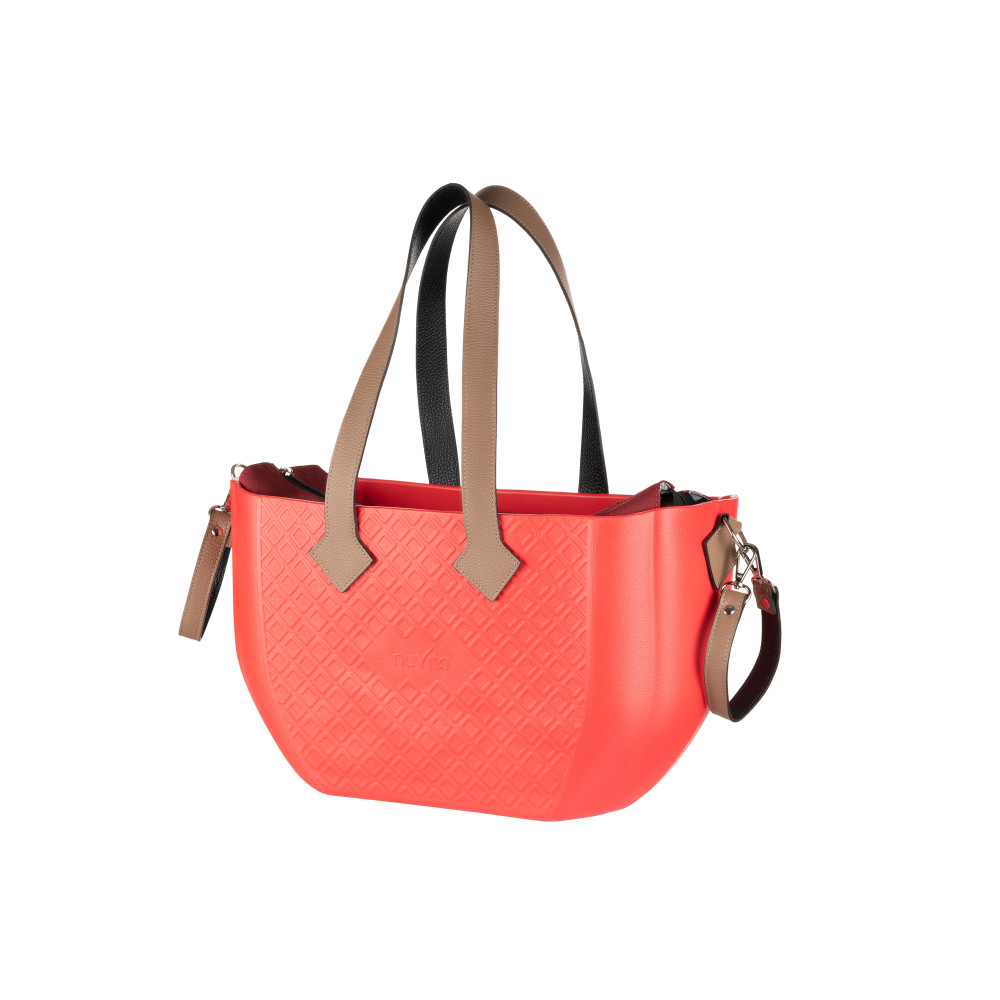 Сумка Nuvita MyMia ручки шкіра, килимок, ремені для коляски, червоно-коричневий