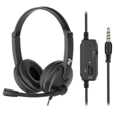 Гарнітура ПК стерео On-ear 2E CH12 mini-jack, omni-mic, 1.2м, чорний