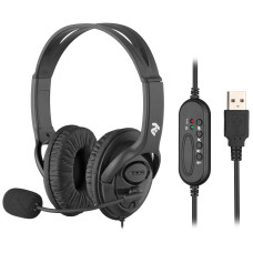 Гарнітура ПК стерео Over-ear 2E CH13 USB, omni-mic, 2м, чорний