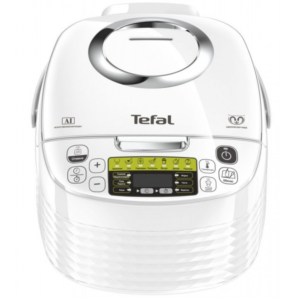 Мультиварка Tefal Spherical, 750Вт, чаша-5л, електронне керув., пластик, білий