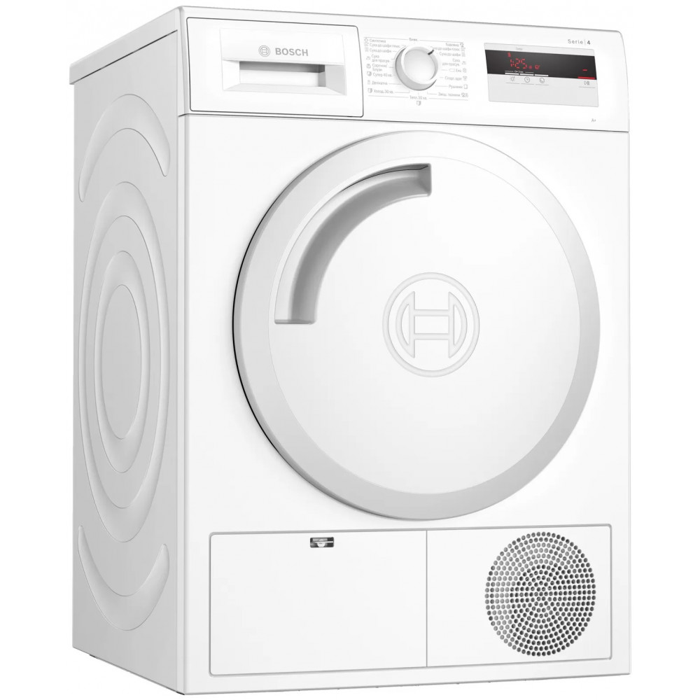 Сушильна машина Bosch тепловий насос, 8кг, A+, 60см, дисплей, білий